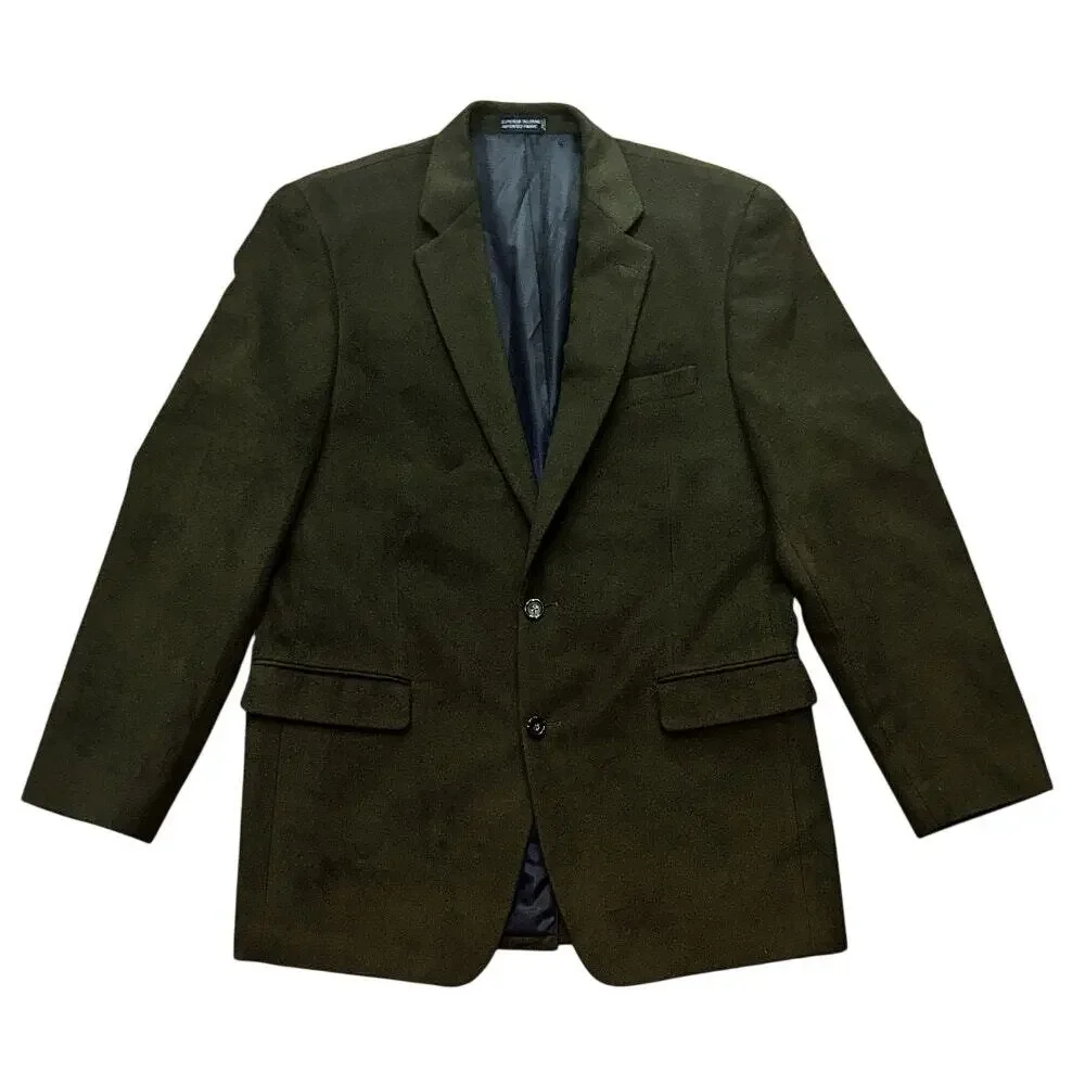 Nautica Olive Green Navy Lined 2 Button Notched Lapel Men's Blazer 42L